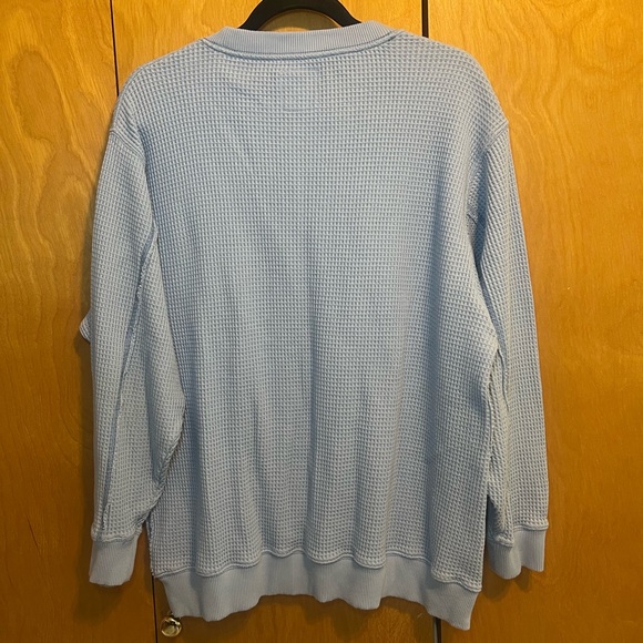 Aerie Light Blue Waffle Knit Sweater - Picture 2 of 3